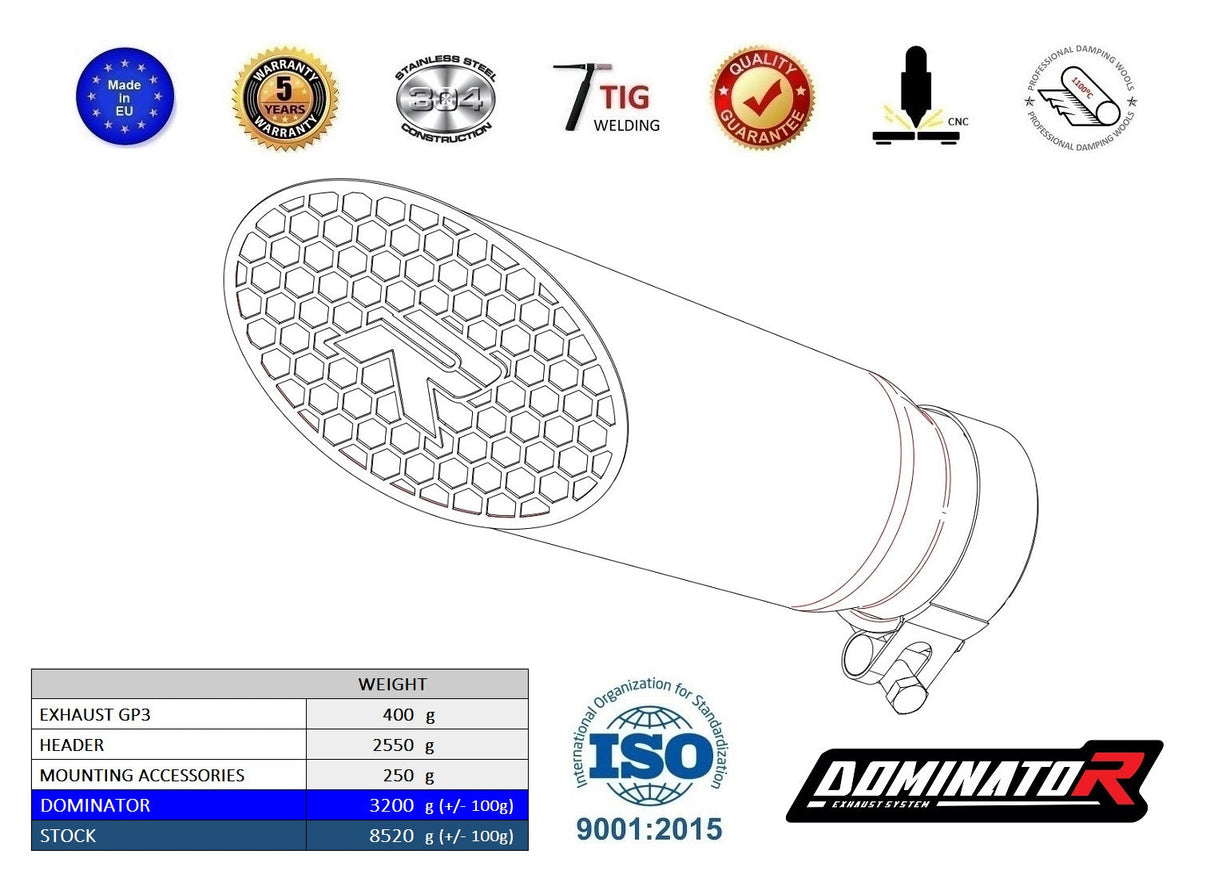 Dominator full exhaust system GP3 for CF MOTO 675 SR-R 2024-2026 (race use)