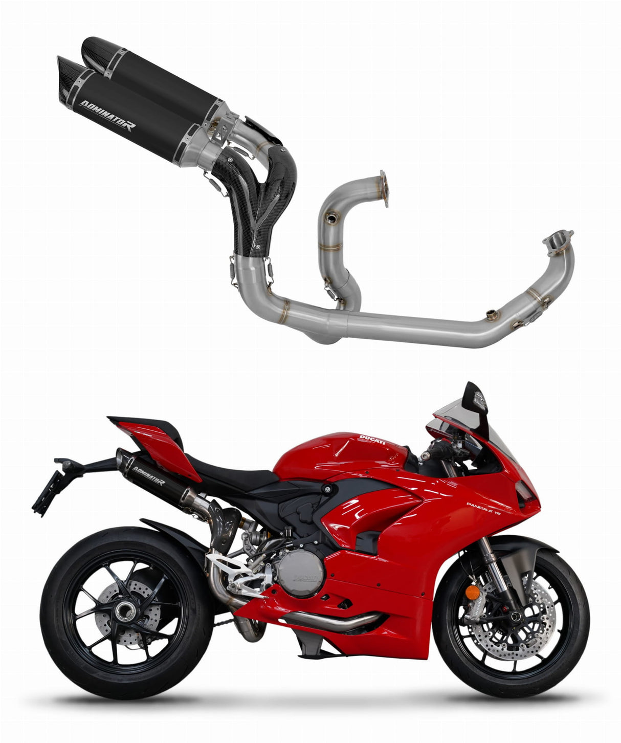 Ducati Panigale V2 2020 - 2023 Full Exhaust System Collector Silencer HP8 BLACK + dB killer 20 m.