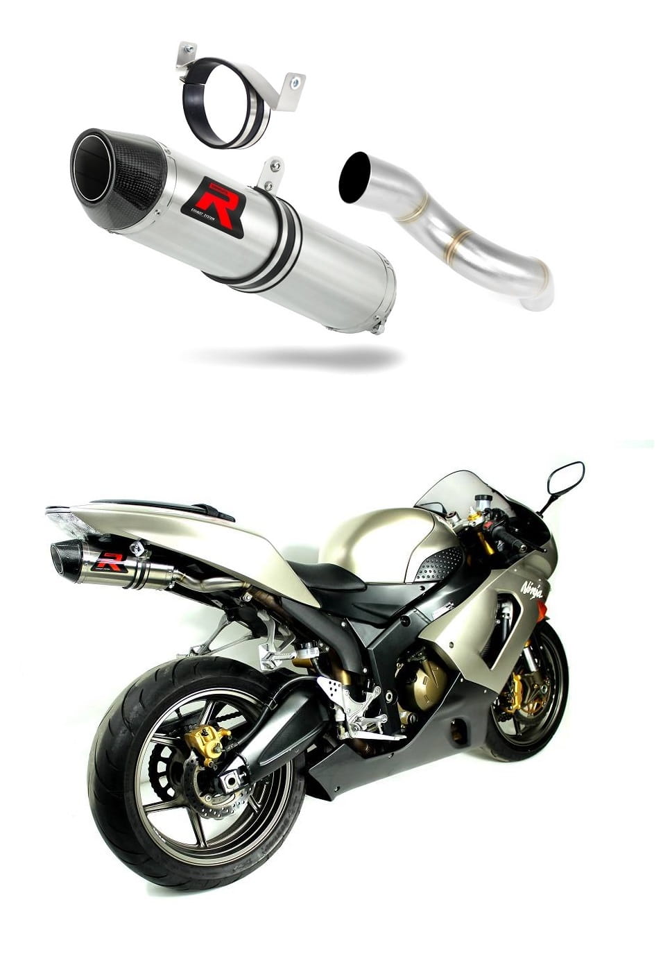 Kawasaki ZX6R 636 2005 - 2006 Exhaust Silencer Muffler HP2 + dB killer medium 20 m.