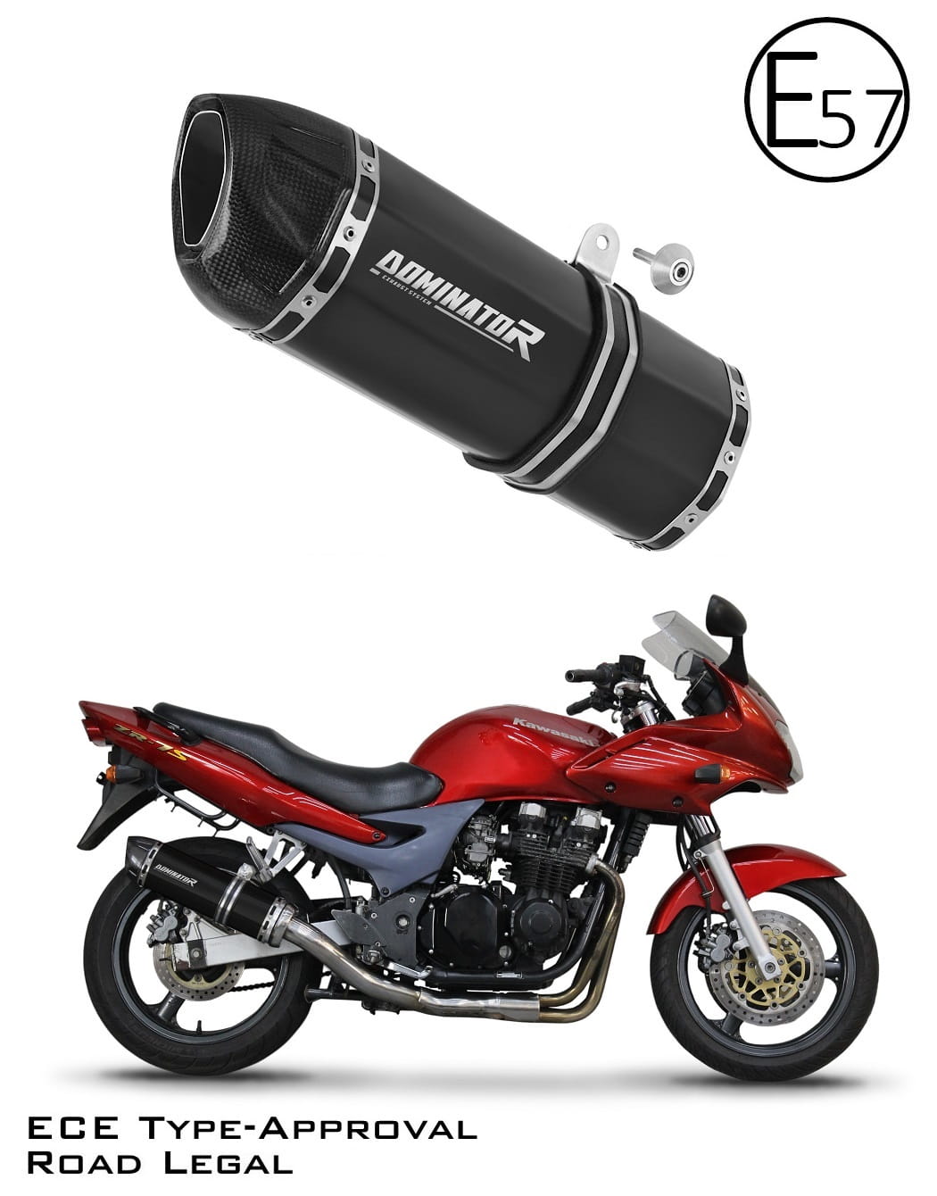 Kawasaki ZR7 / ZR7S 1999 - 2004 EU Approved Exhaust Silencer HP1 BLACK 19 m.