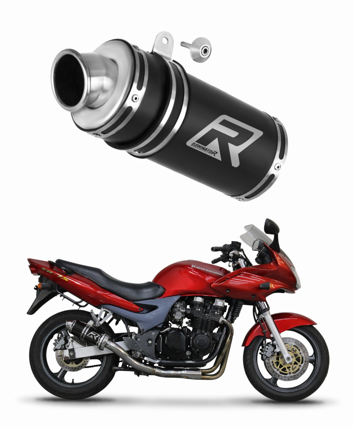 Kawasaki ZR7 / ZR7S 1999 - 2004 Exhaust Silencer Muffler GP1 BLACK + dB killer 19 m.