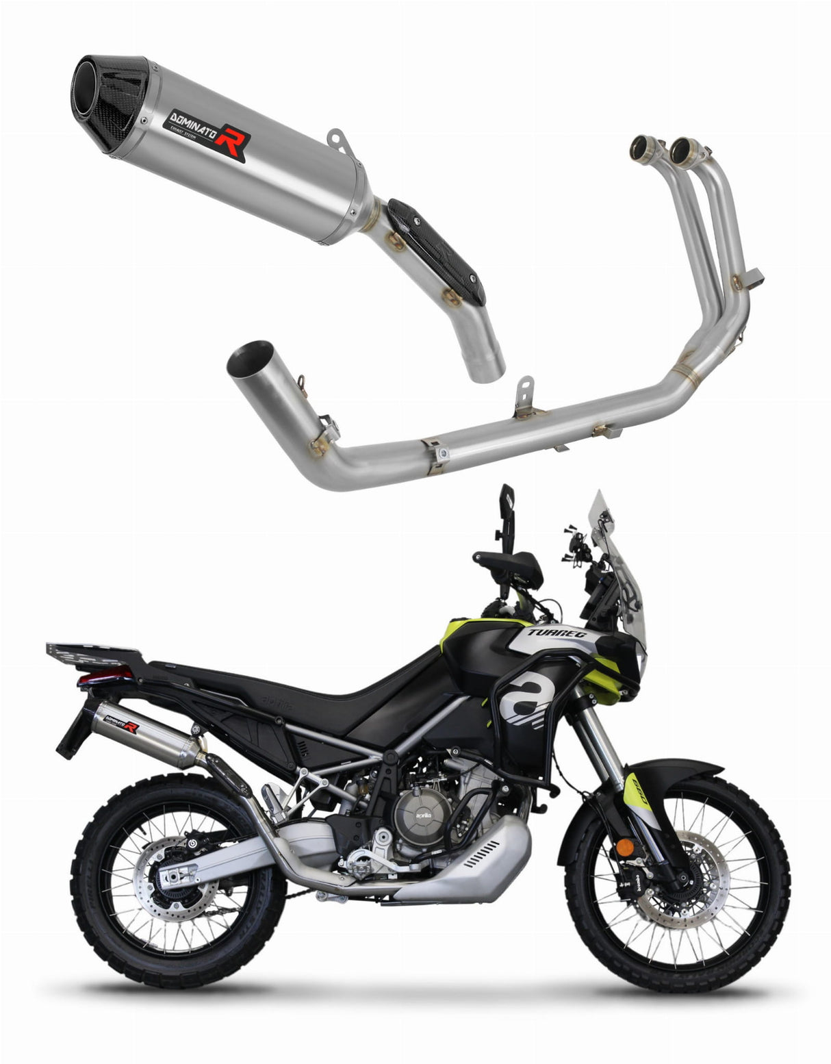 Aprilia Tuareg 660 2021 - 2023 Full Exhaust System Collector Silencer HP3 + dB killer medium 20 m.