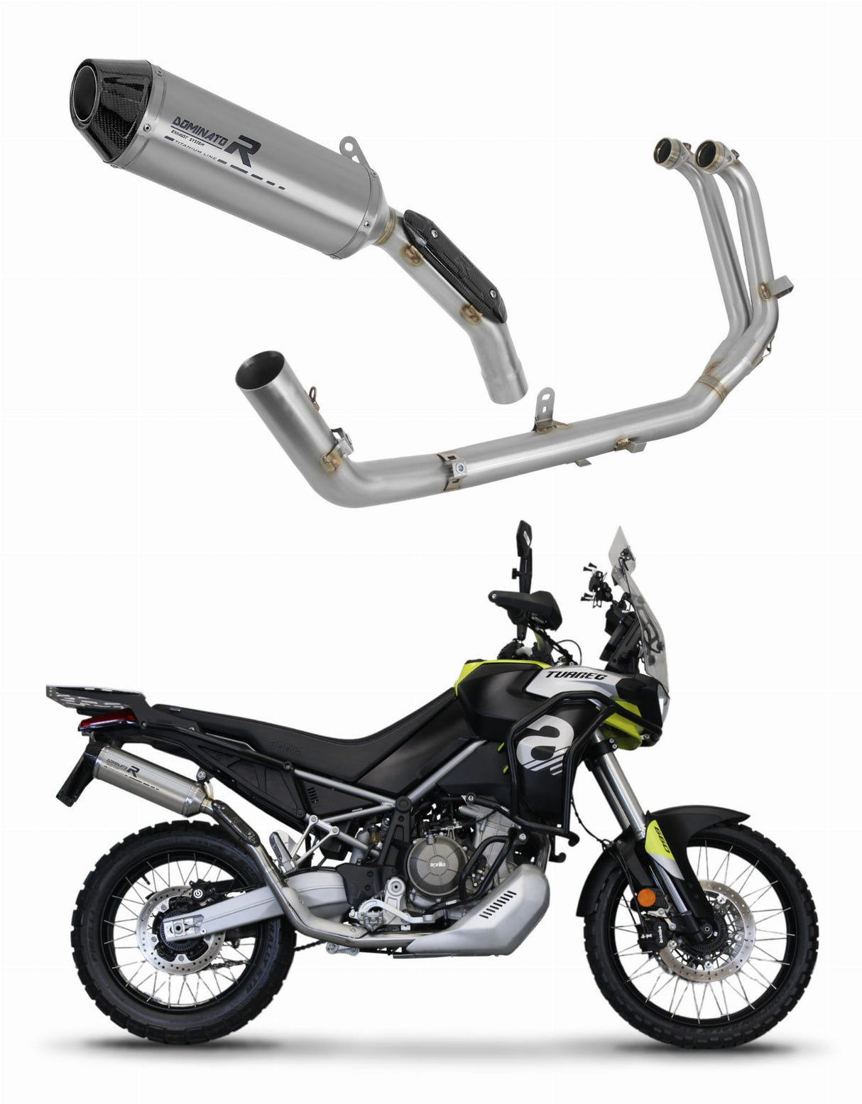 Aprilia Tuareg 660 2021 - 2023 Full Exhaust System Silencer Titanium HP3 + dB killer medium 20 m.