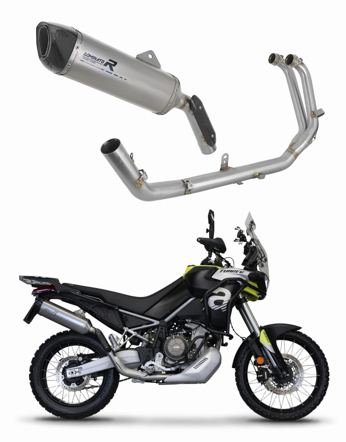 Aprilia Tuareg 660 2021 - 2023 Full Exhaust System Silencer Titanium HP6 + dB killer medium 20 m.