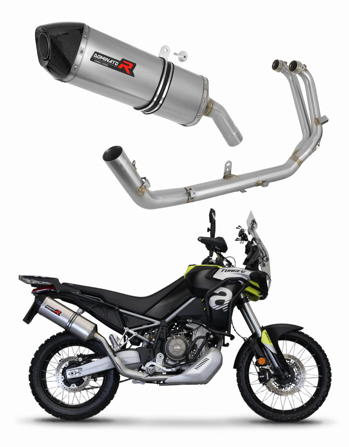 Aprilia Tuareg 660 2021 - 2023 Full Exhaust System Collector Silencer HP7 + dB killer medium 20 m.