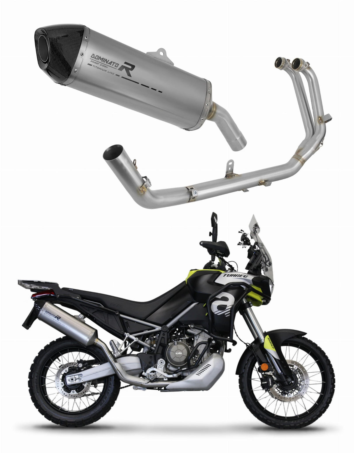 Aprilia Tuareg 660 2021 - 2023 Full Exhaust System Silencer Titanium HP7 + dB killer medium 20 m.