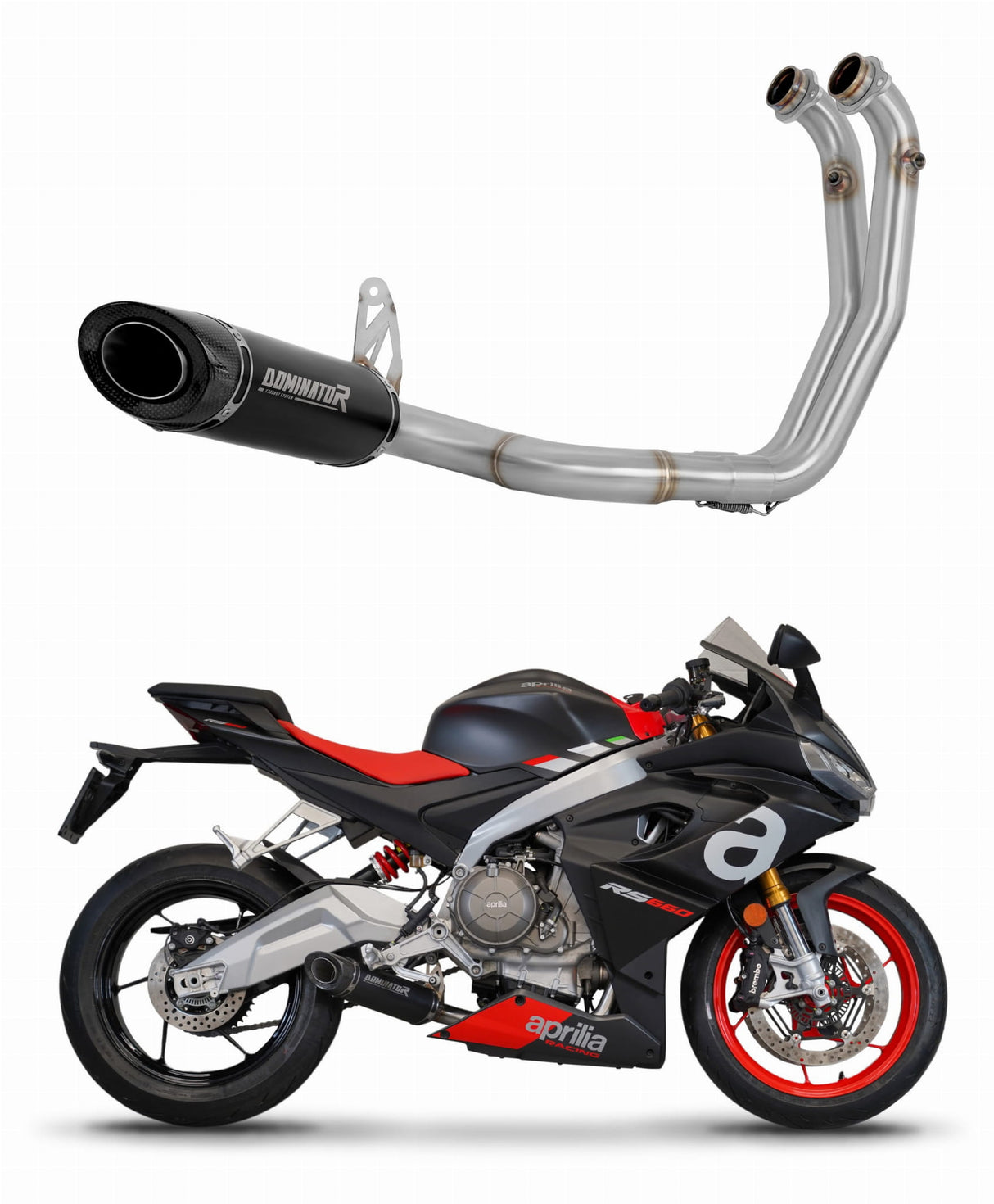 Aprilia RS 660 2020 - 2024 Full Exhaust System Collector Silencer HP8 BLACK + dB killer medium 20 m.
