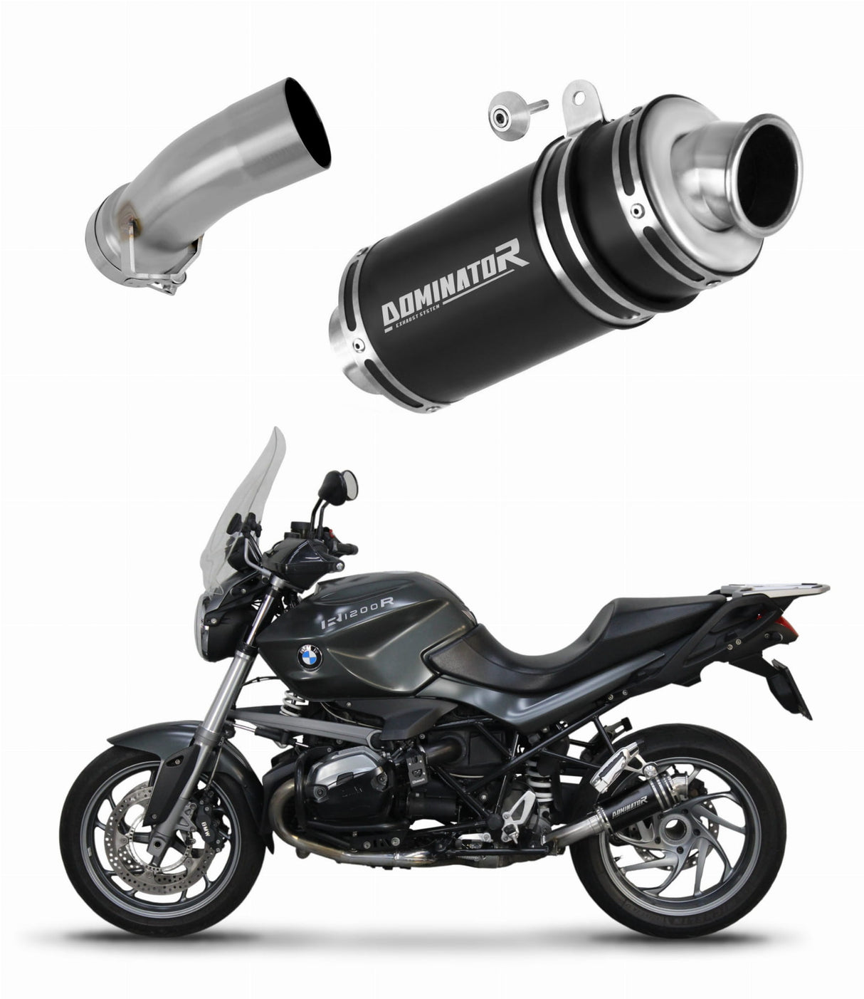 BMW R1200R 2010 - 2014 Exhaust Silencer Muffler GP1 BLACK + dB killer medium 20 m.