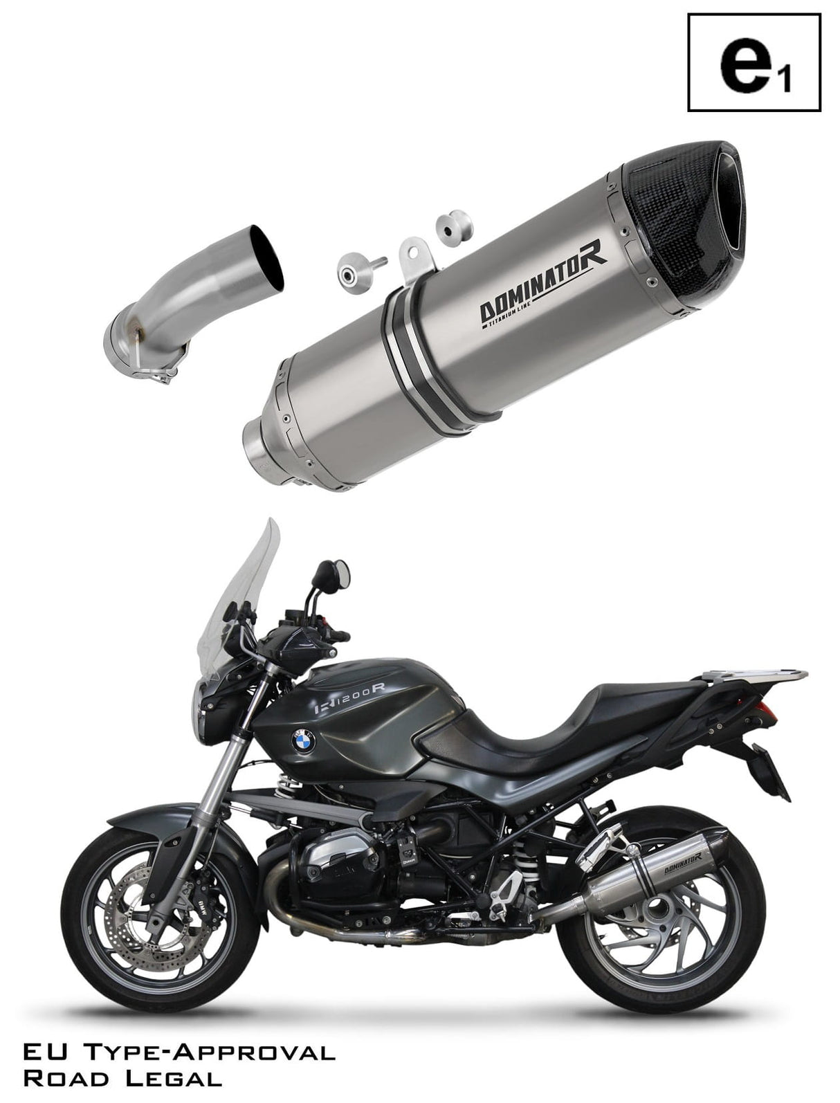 BMW R1200R 2010 - 2014 EU Approved Exhaust Silencer Titanium HP1 20 m.