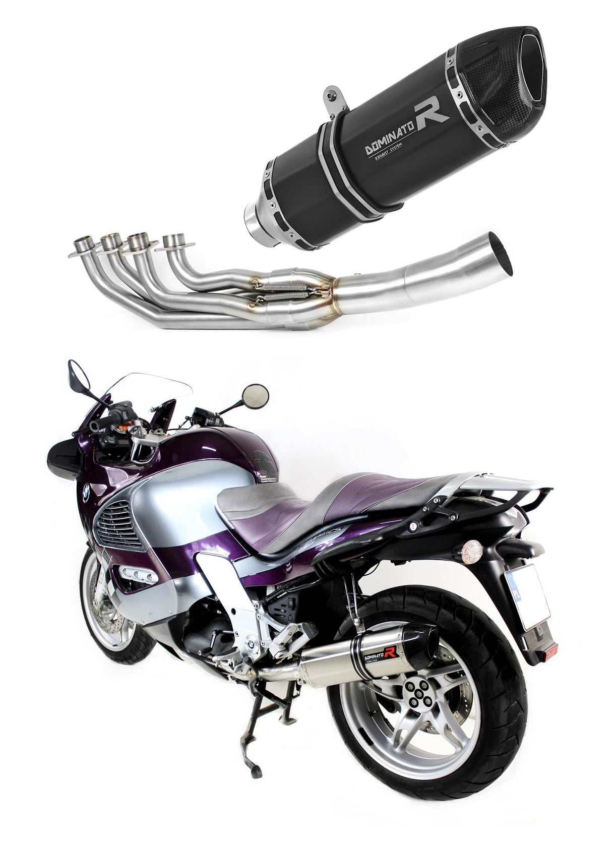 BMW K1200RS 1997 - 2000 Full Exhaust System Collector Silencer HP1 BLACK + dB killer medium 19 m.