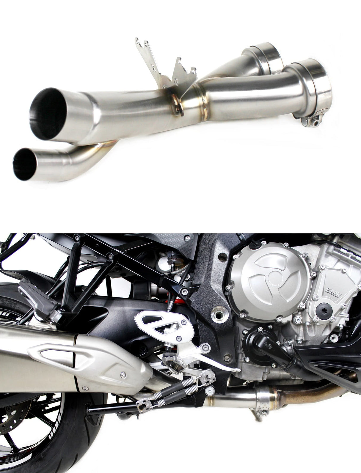 Dominator decat / link pipe for S1000XR Cat Eliminator 2015-2019 (race use)