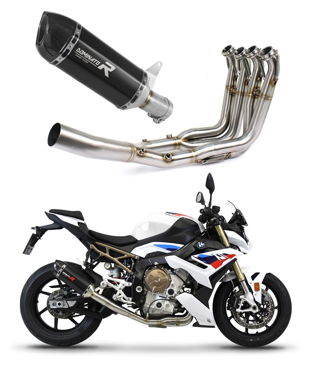 BMW S1000R 2021 - 2023 Full Exhaust System Collector Silencer HP1 BLACK + dB killer medium 20 m.
