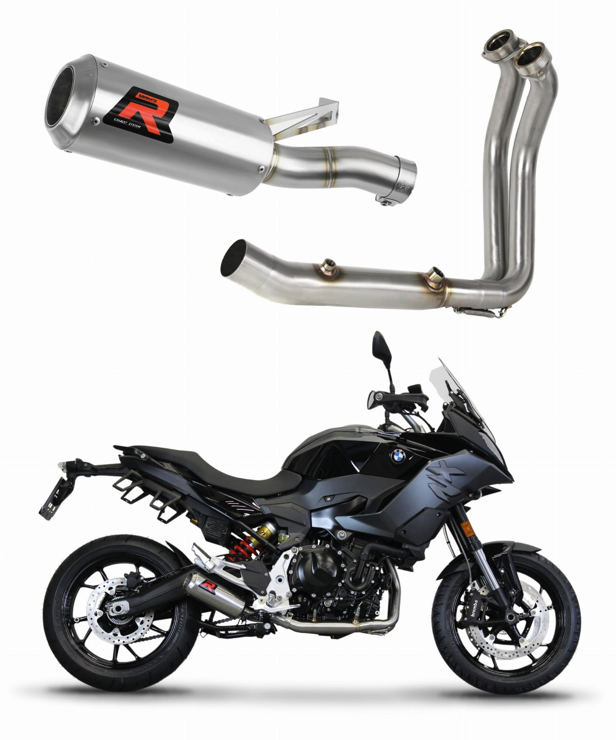 BMW F900XR 2020 - 2023 Full Exhaust System Collector Silencer GP + dB killer medium 20 m.