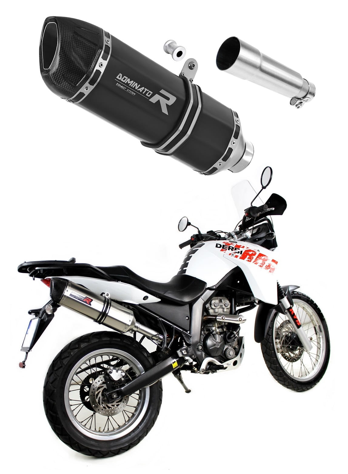 Derbi Terra Adventure 125 2008 - 2015 Exhaust Silencer Muffler HP1 BLACK + dB killer medium 20 m.