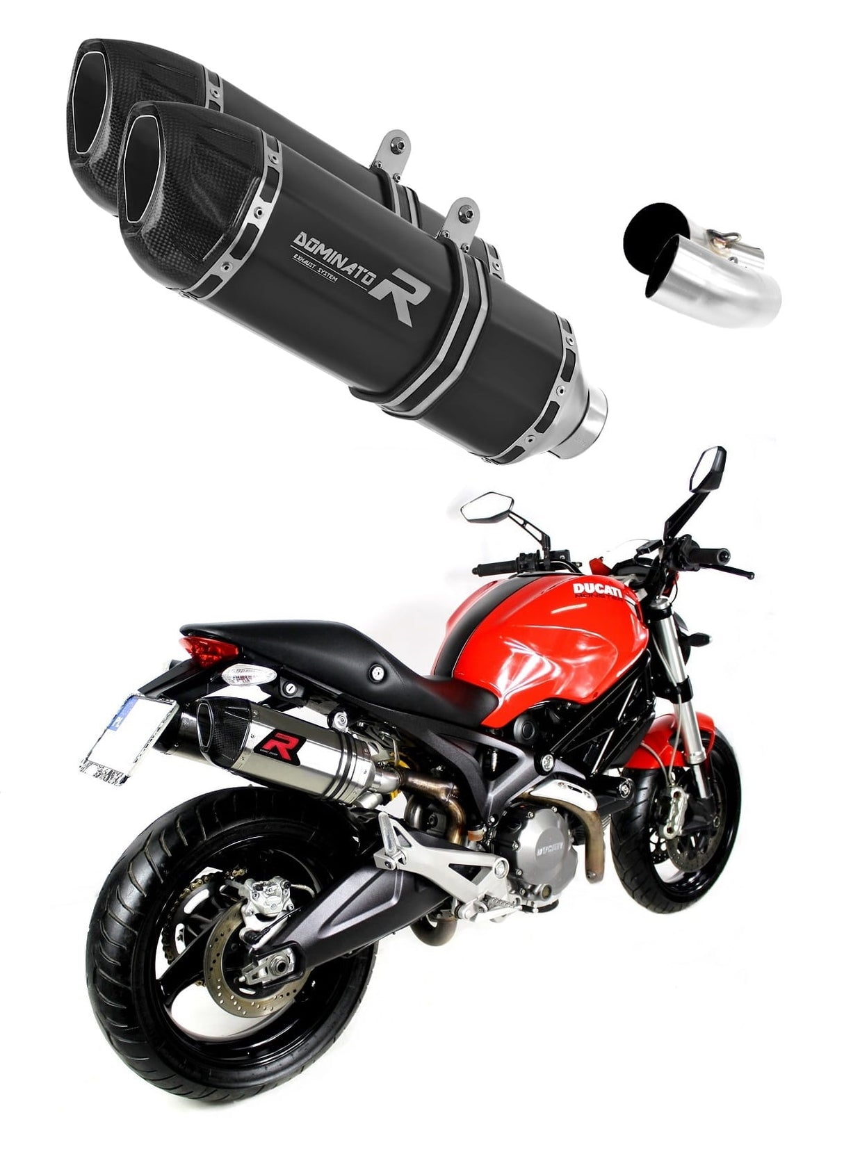 Ducati MONSTER 696 2008 - 2014 Exhaust Silencer Muffler HP1 BLACK + dB killer medium 20 m.