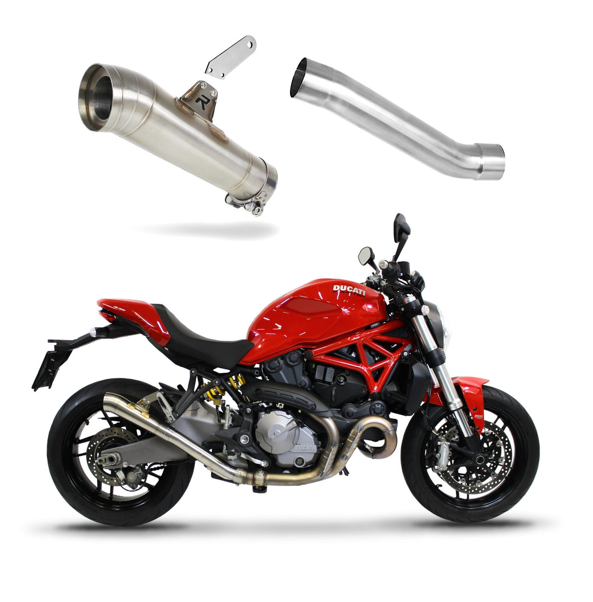 Ducati MONSTER 821 2018 - 2021 Exhaust Silencer Muffler GP2 + dB killer medium 20 m.