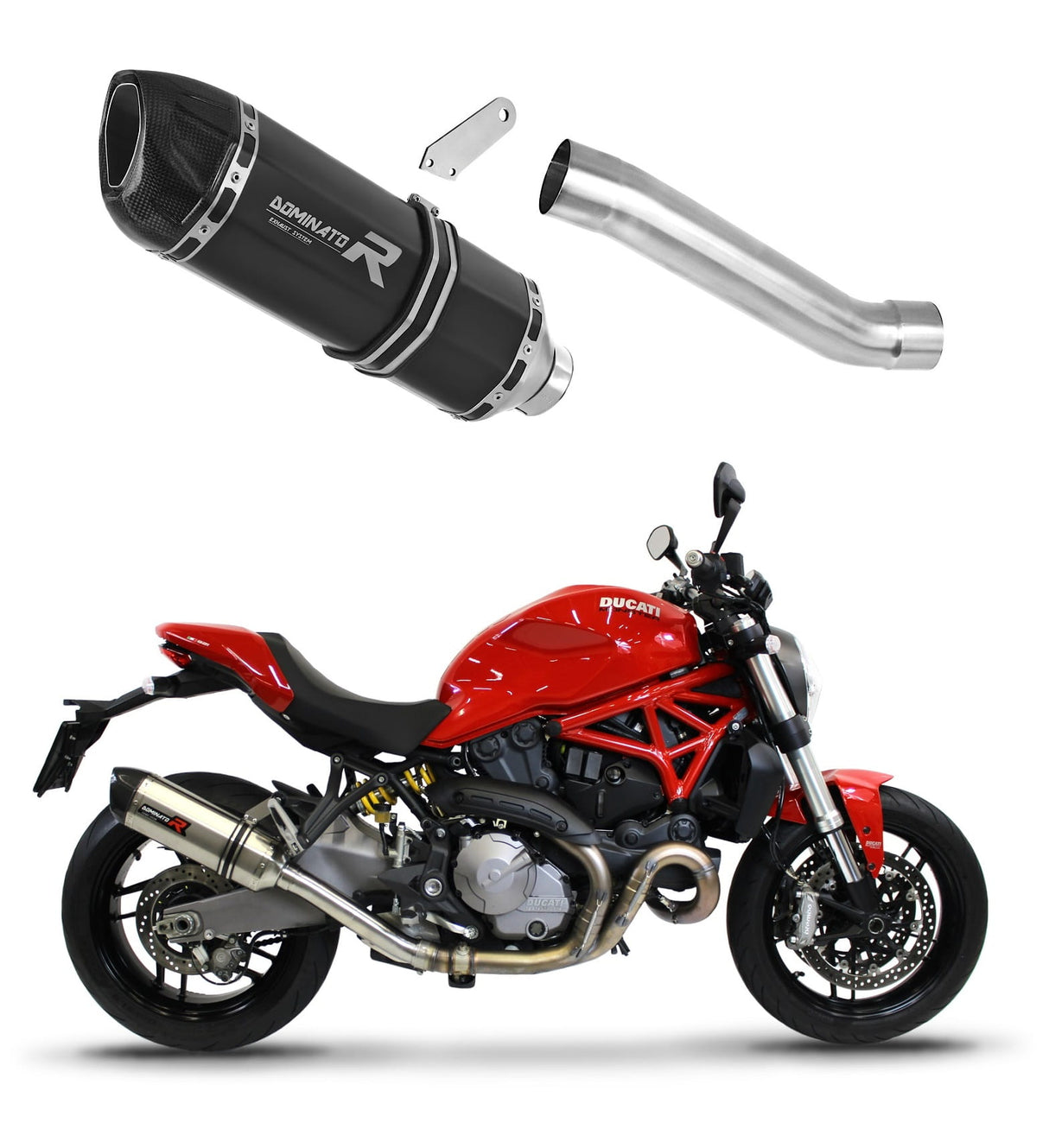 Ducati MONSTER 821 2018 - 2021 Exhaust Silencer Muffler HP1 BLACK + dB killer medium 20 m.