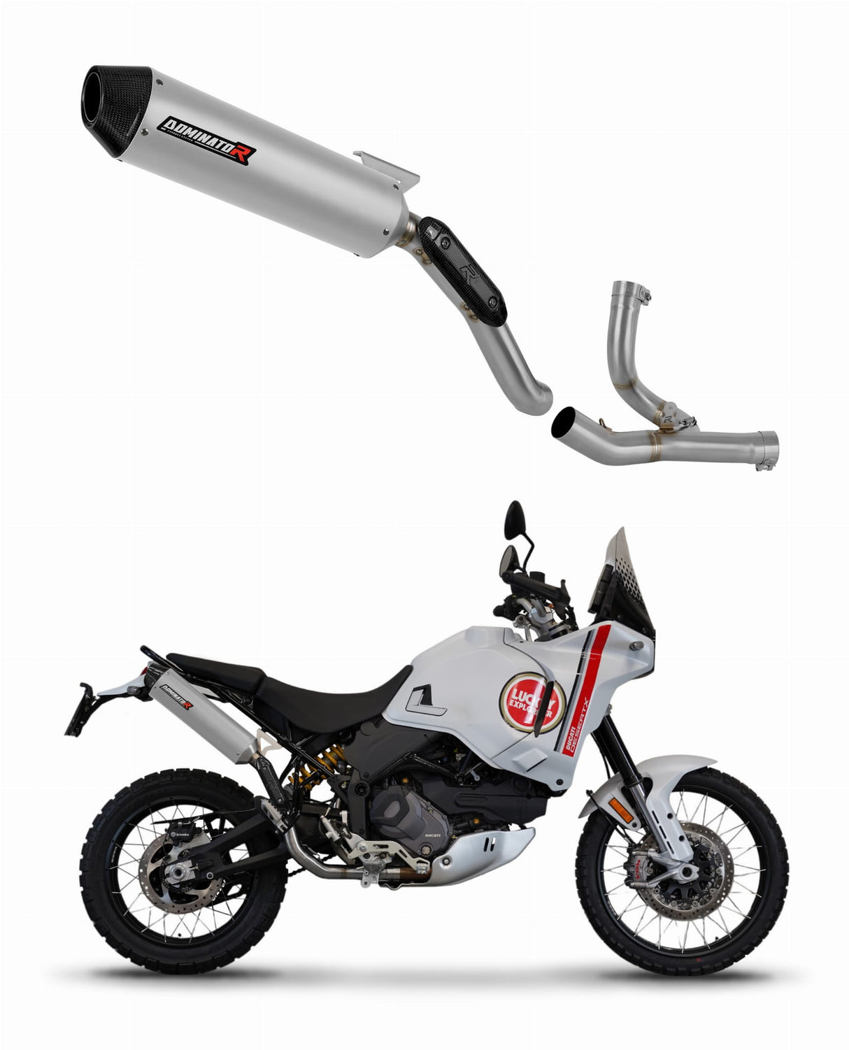 Ducati Desert X 2022 - 2023 Exhaust System Collector Silencer MX2 + dB killer 20 m.