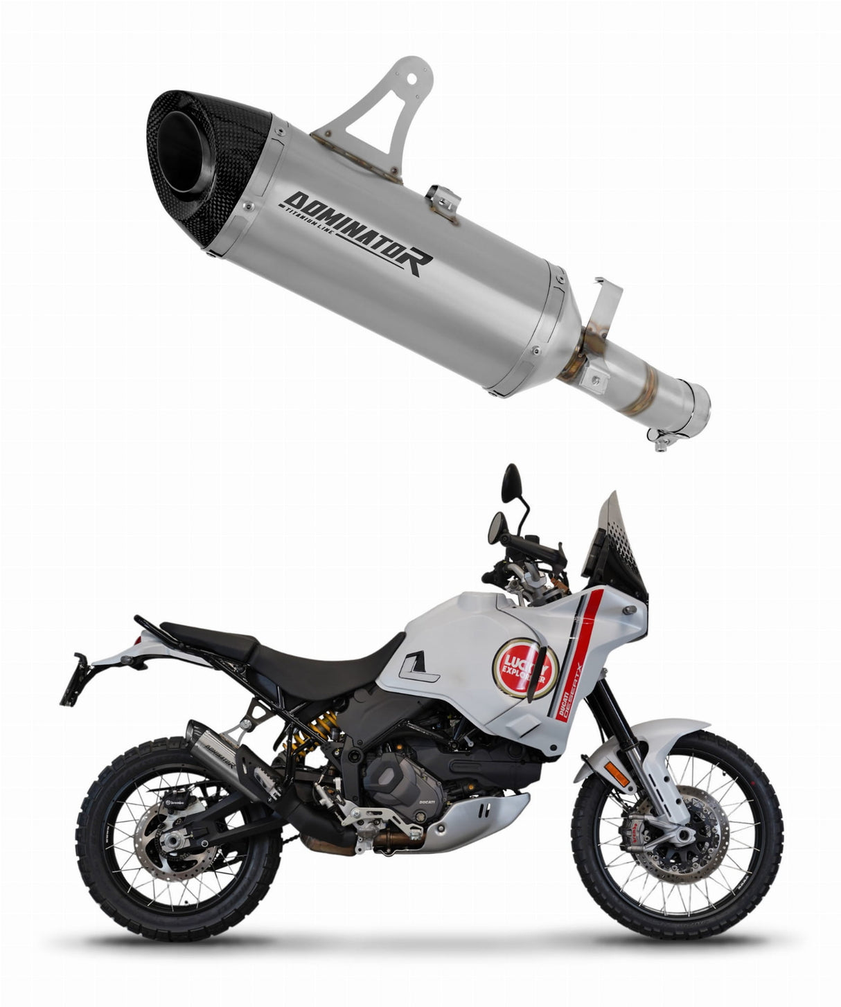 Ducati Desert X 2022 - 2023 Exhaust Silencer Muffler Titanium HP8 + dB killer 20 m.
