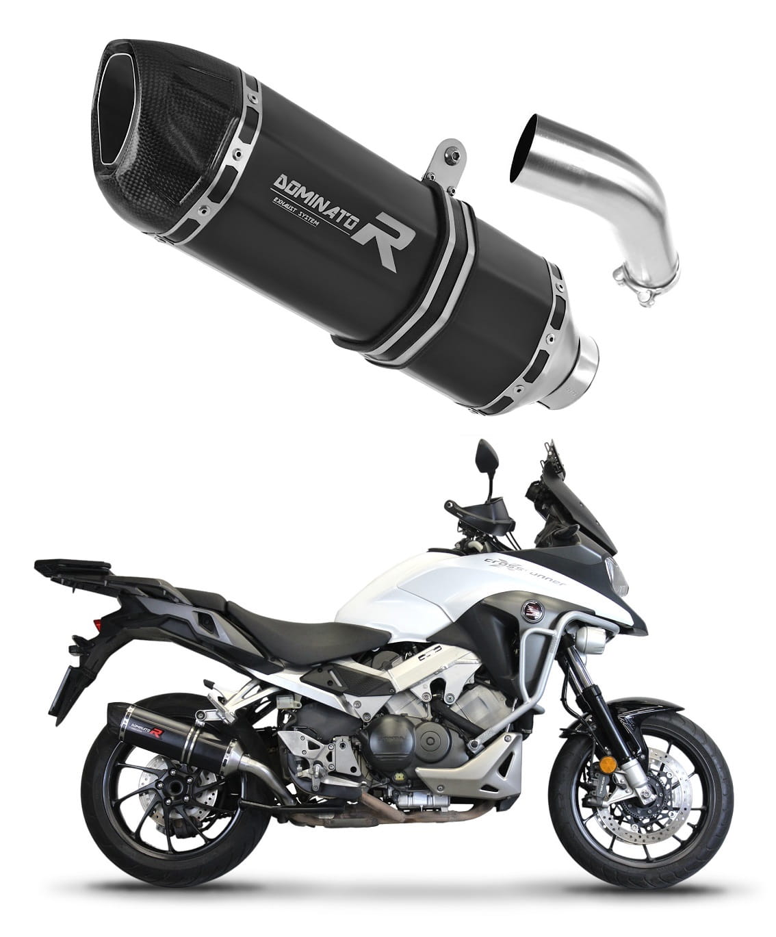 Honda VFR 800 X Crossrunner 2015 - 2021 Exhaust Silencer Muffler HP1 BLACK + dB killer medium 20 m.