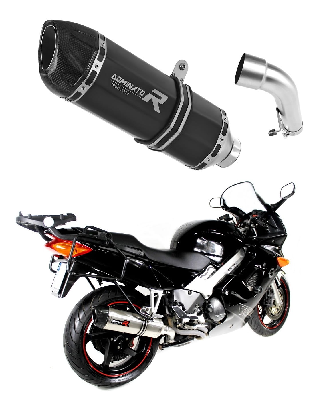 Honda VFR 800 Fi 1998 - 2001 Exhaust Silencer Muffler HP1 BLACK + dB killer medium 19 m.