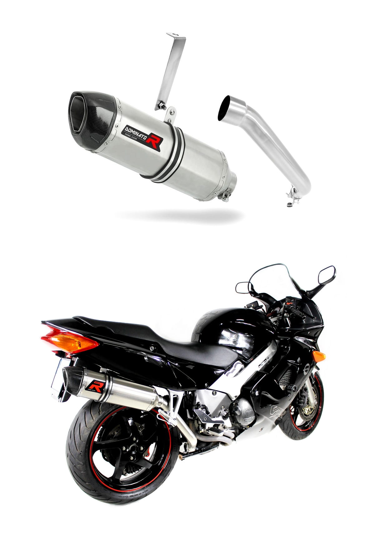 Honda VFR 800 Fi 1998 - 2001 HI Level Exhaust Silencer Muffler HP1 + dB killer medium 19 m.