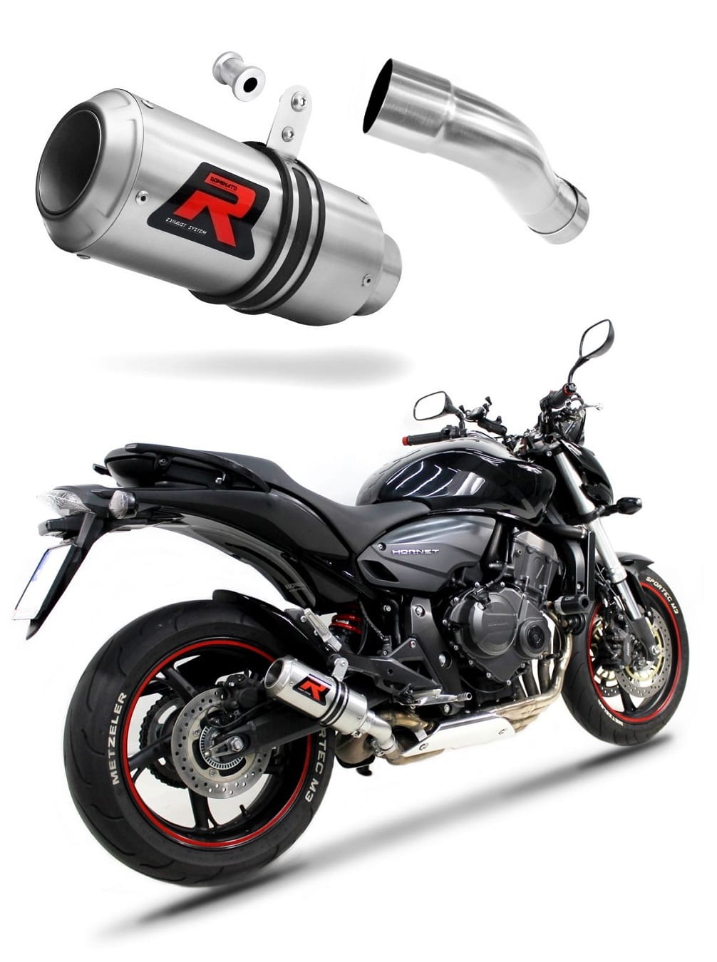 Honda CB 600F HORNET PC41 2007 - 2013 Exhaust Silencer Muffler GP + dB killer medium 20 m.