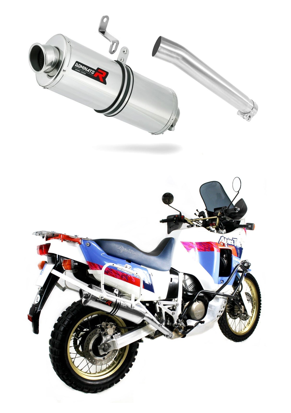Honda XRV 750 AFRICA TWIN RD04 1990 - 1992 Exhaust Silencer Muffler OV + dB killer medium 19 m.