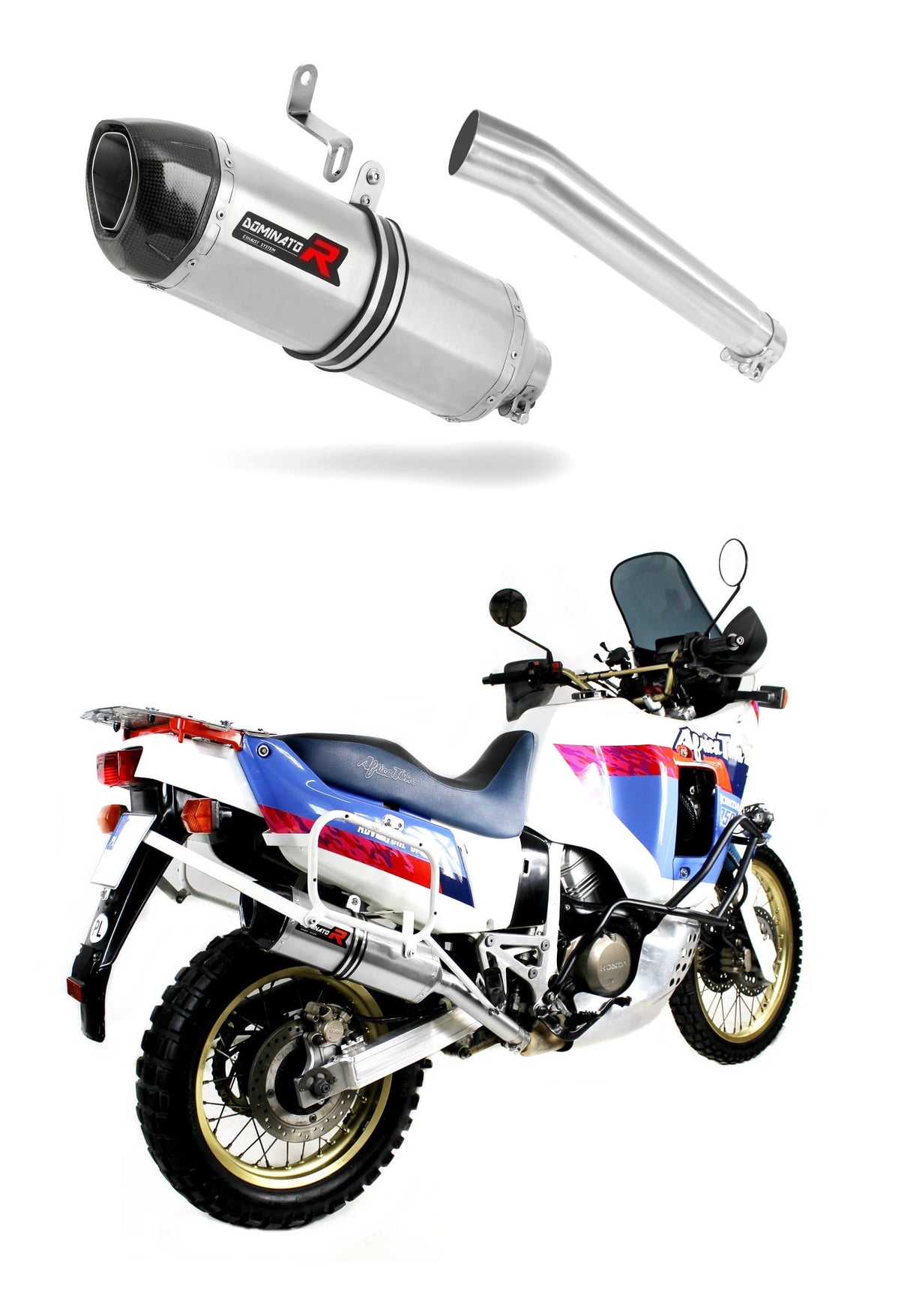 Honda XRV 750 AFRICA TWIN RD04 1990 - 1992 Exhaust Silencer Muffler HP1 + dB killer medium 19 m.