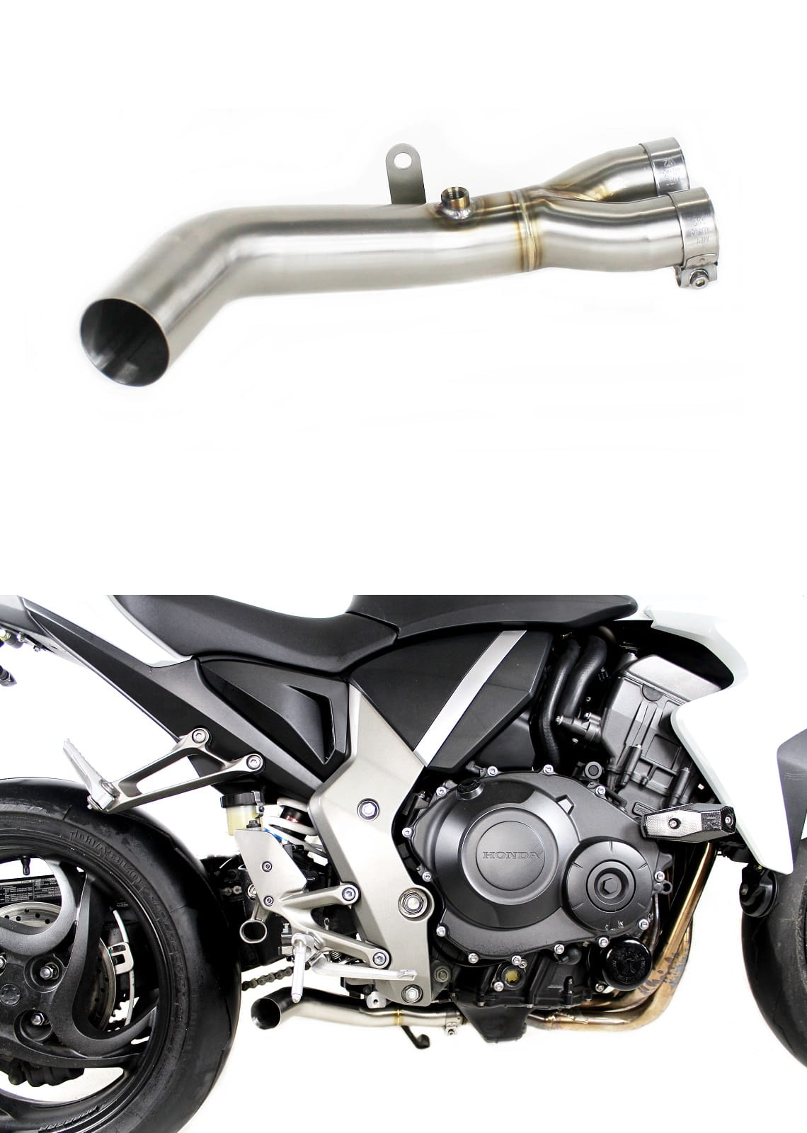 Dominator decat / link pipe for CB 1000 R Cat Eliminator 2008-2017 (race use)