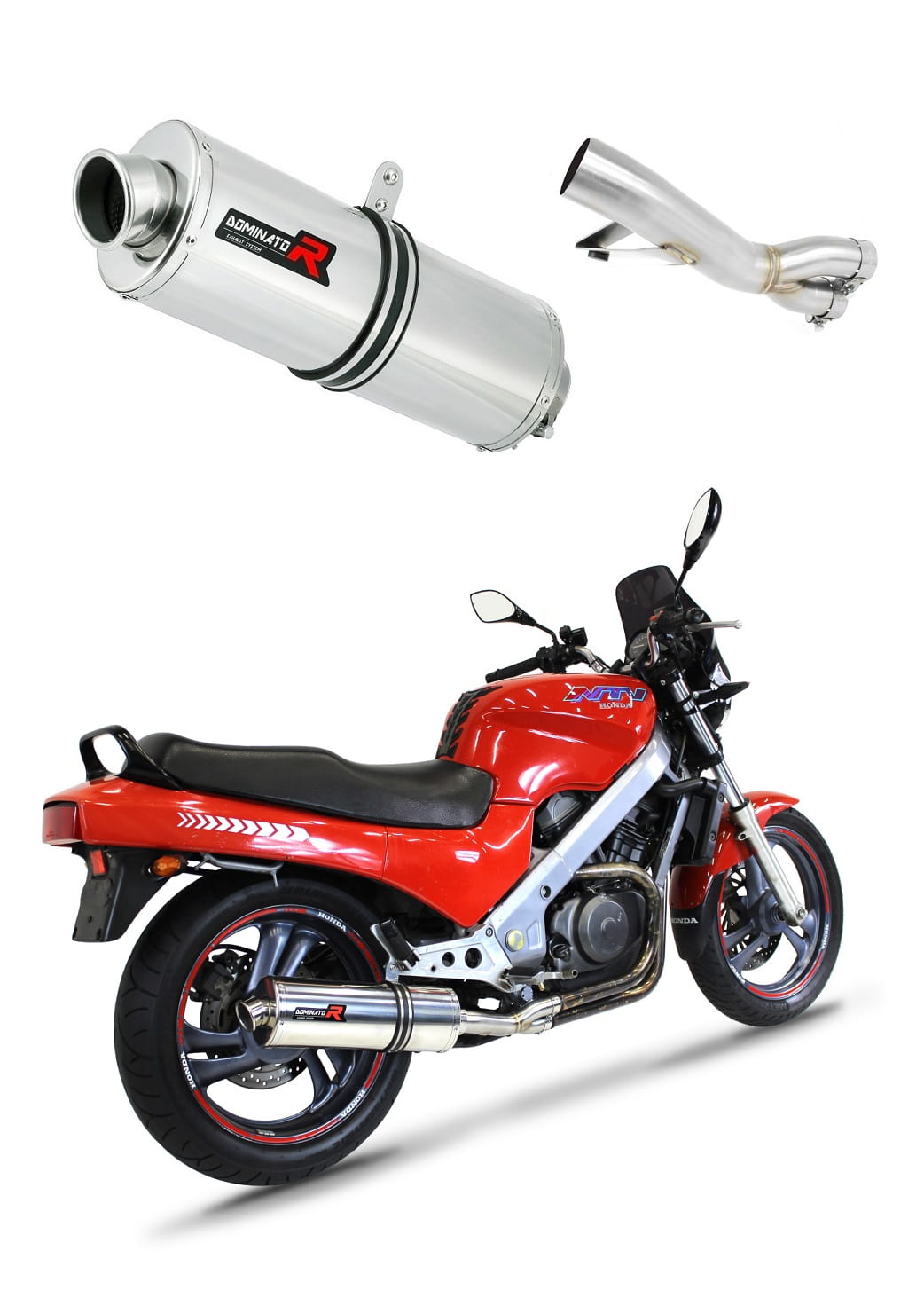 Honda NTV 650 REVERE 1988 - 1997 Exhaust Silencer Muffler OV + dB killer medium 19 m.