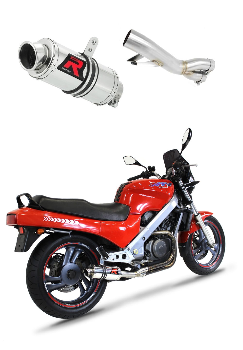 Honda NTV 650 REVERE 1988 - 1997 Exhaust Silencer Muffler GP1 + dB killer medium 19 m.