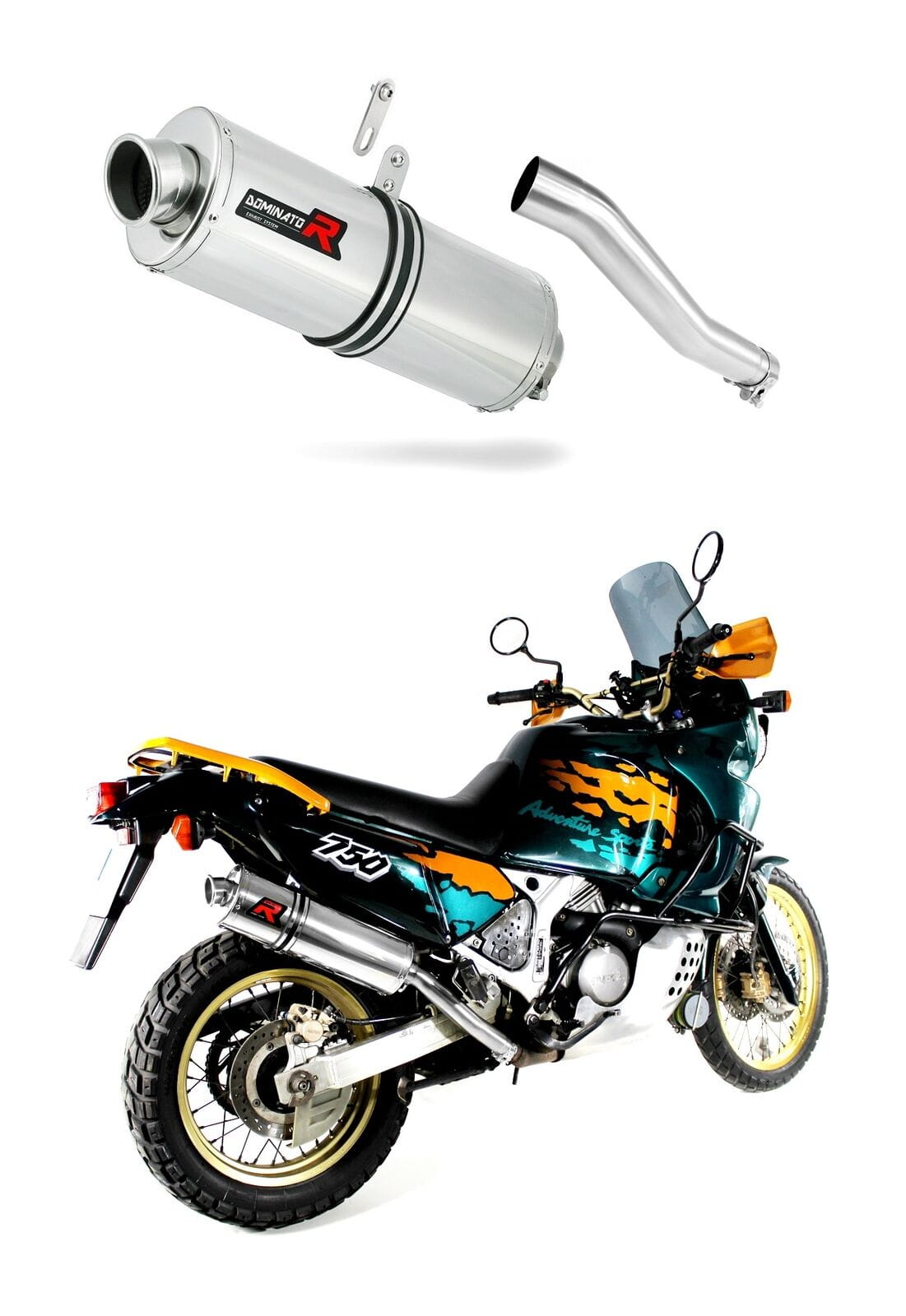 Honda XRV 750 AFRICA TWIN RD07 1993 - 1995 Exhaust Silencer Muffler OV + dB killer medium 19 m.