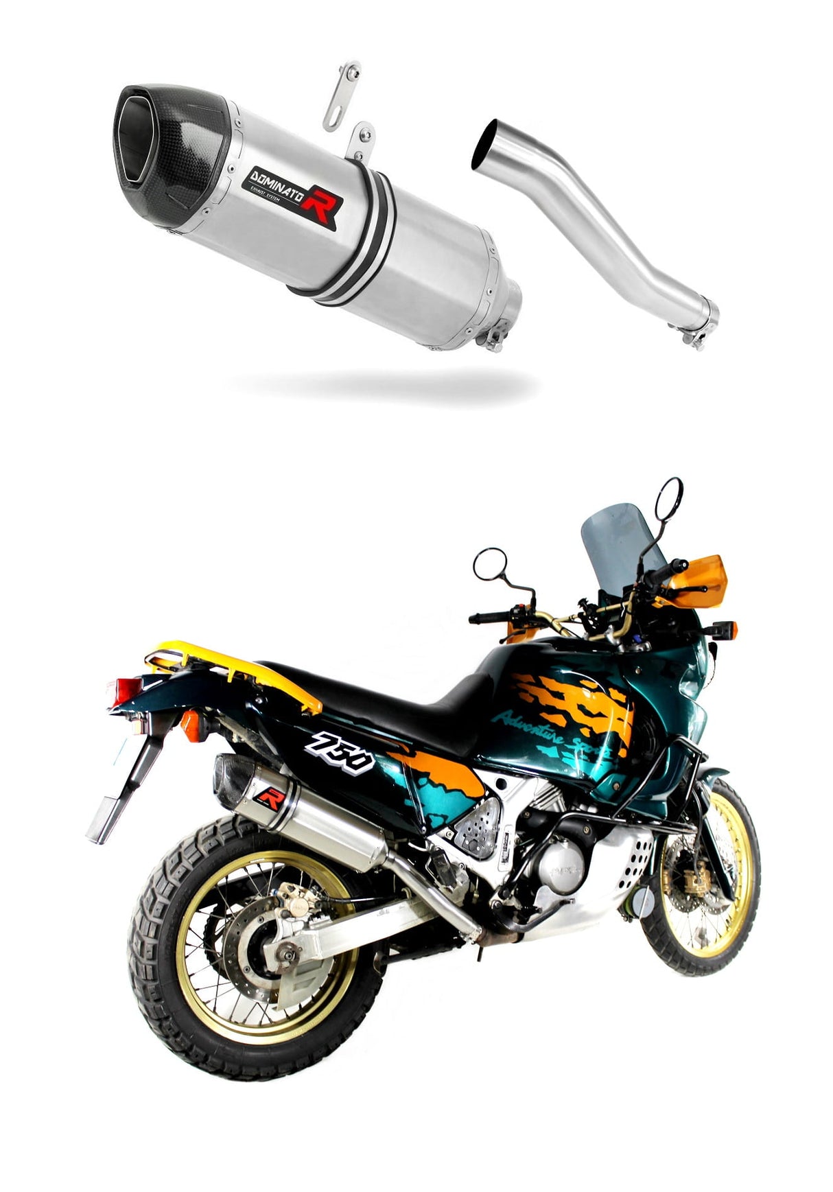 Honda XRV 750 AFRICA TWIN RD07 1993 - 1995 Exhaust Silencer Muffler HP1 + dB killer medium 19 m.