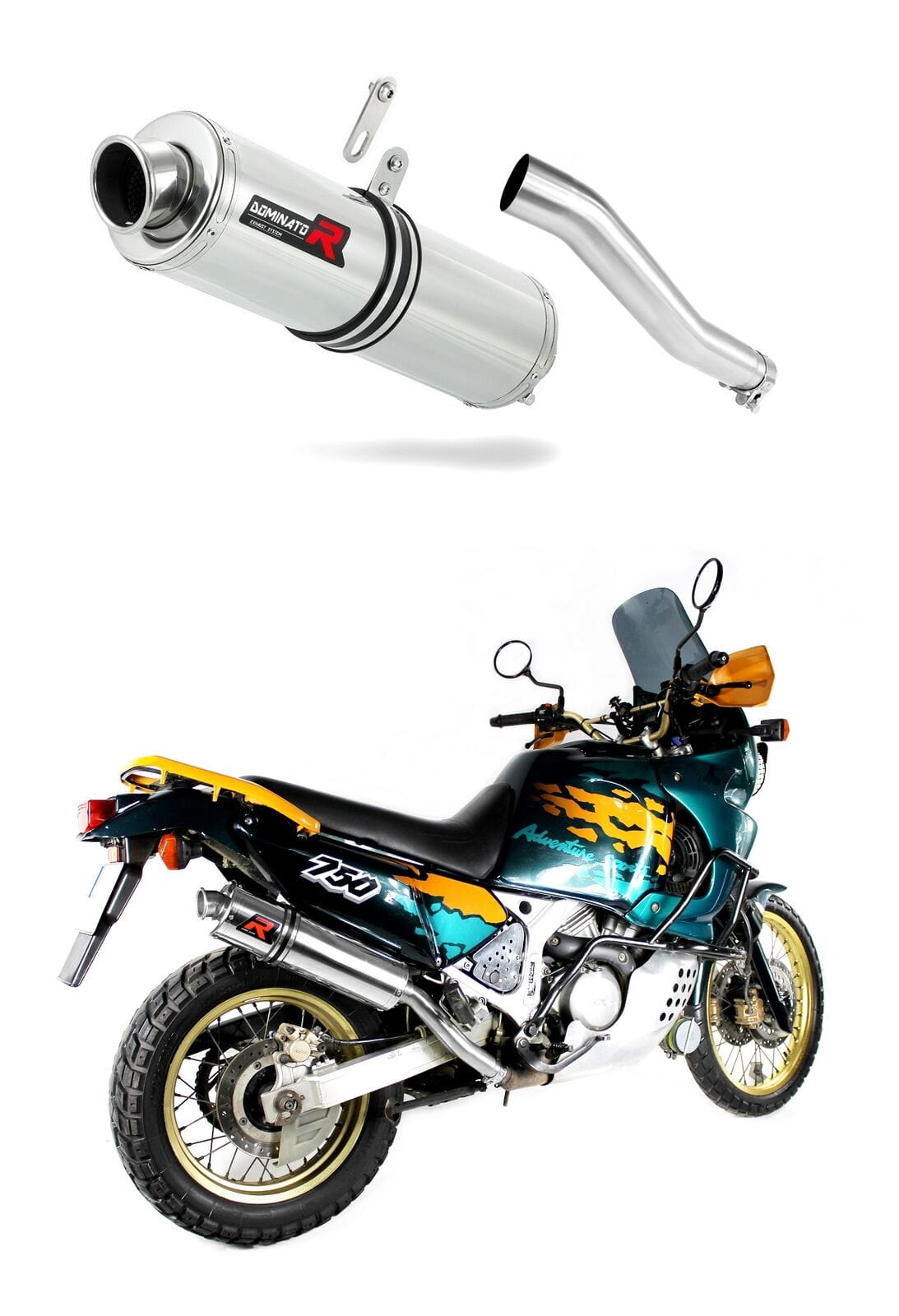 Honda XRV 750 AFRICA TWIN RD07 1993 - 1995 Exhaust Silencer Muffler ST + dB killer medium 19 m.