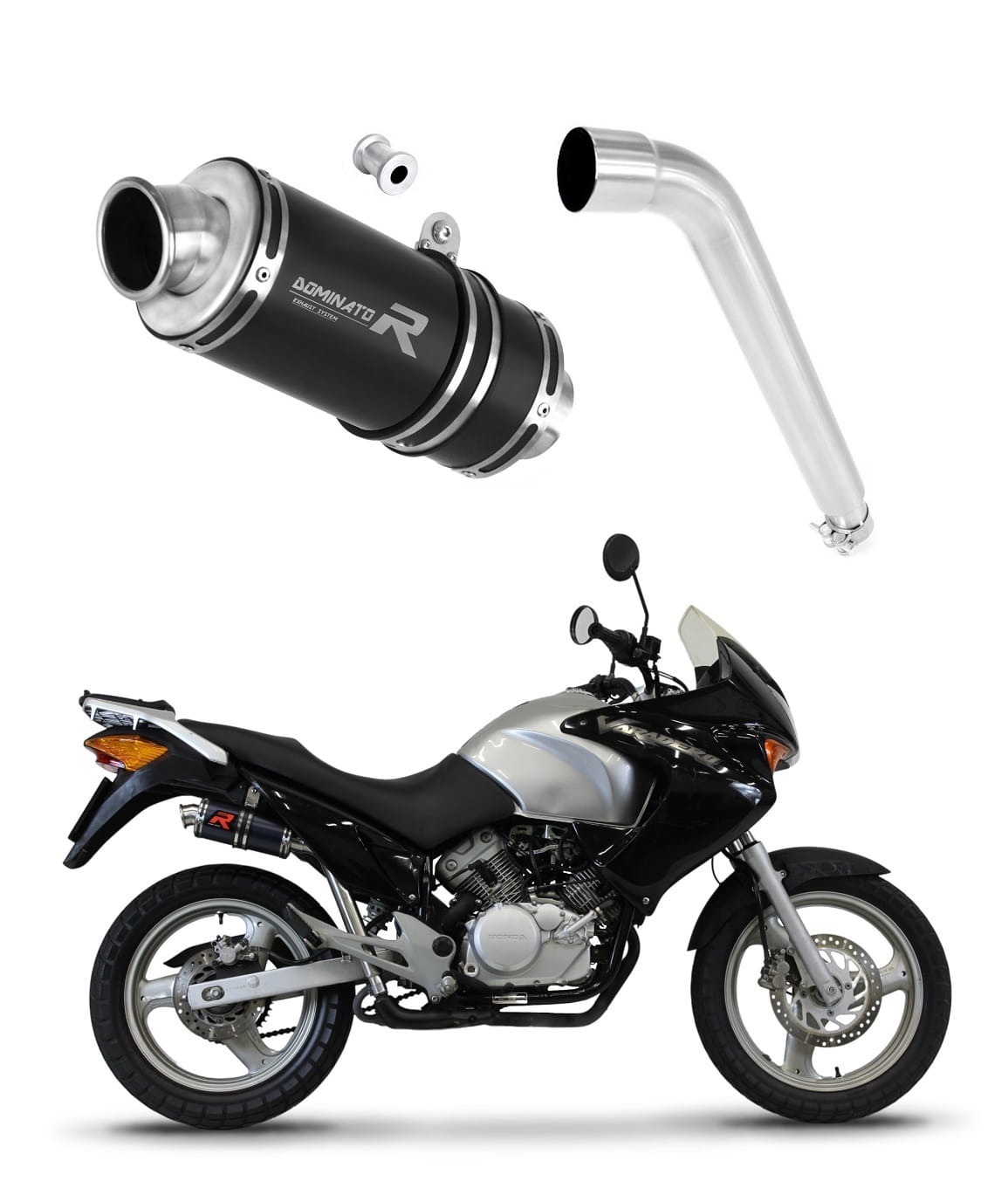 Honda XL 125 V VARADERO 2007 - 2012 Exhaust Silencer Muffler GP1 BLACK + dB killer medium 20 m.
