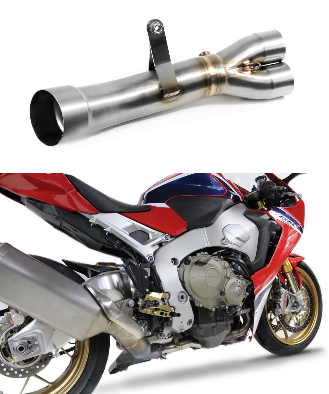 Dominator decat / link pipe for CBR 1000RR Cat Eliminator 2017-2024 (race use)