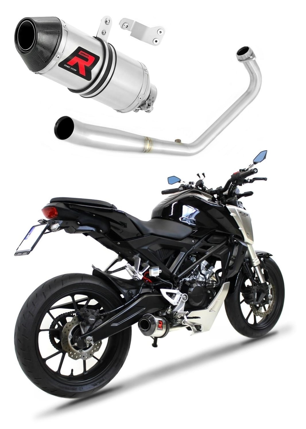 Honda CB 125 R 2018 - 2020 Full Exhaust System Collector Silencer HP3 + dB killer medium 20 m.