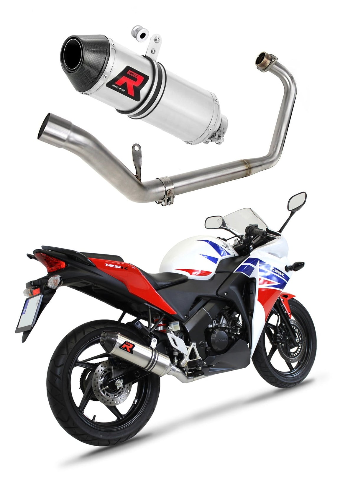 Honda CBR 125 R 2011 - 2018 Full Exhaust System Collector Silencer HP3 + dB killer medium 20 m.