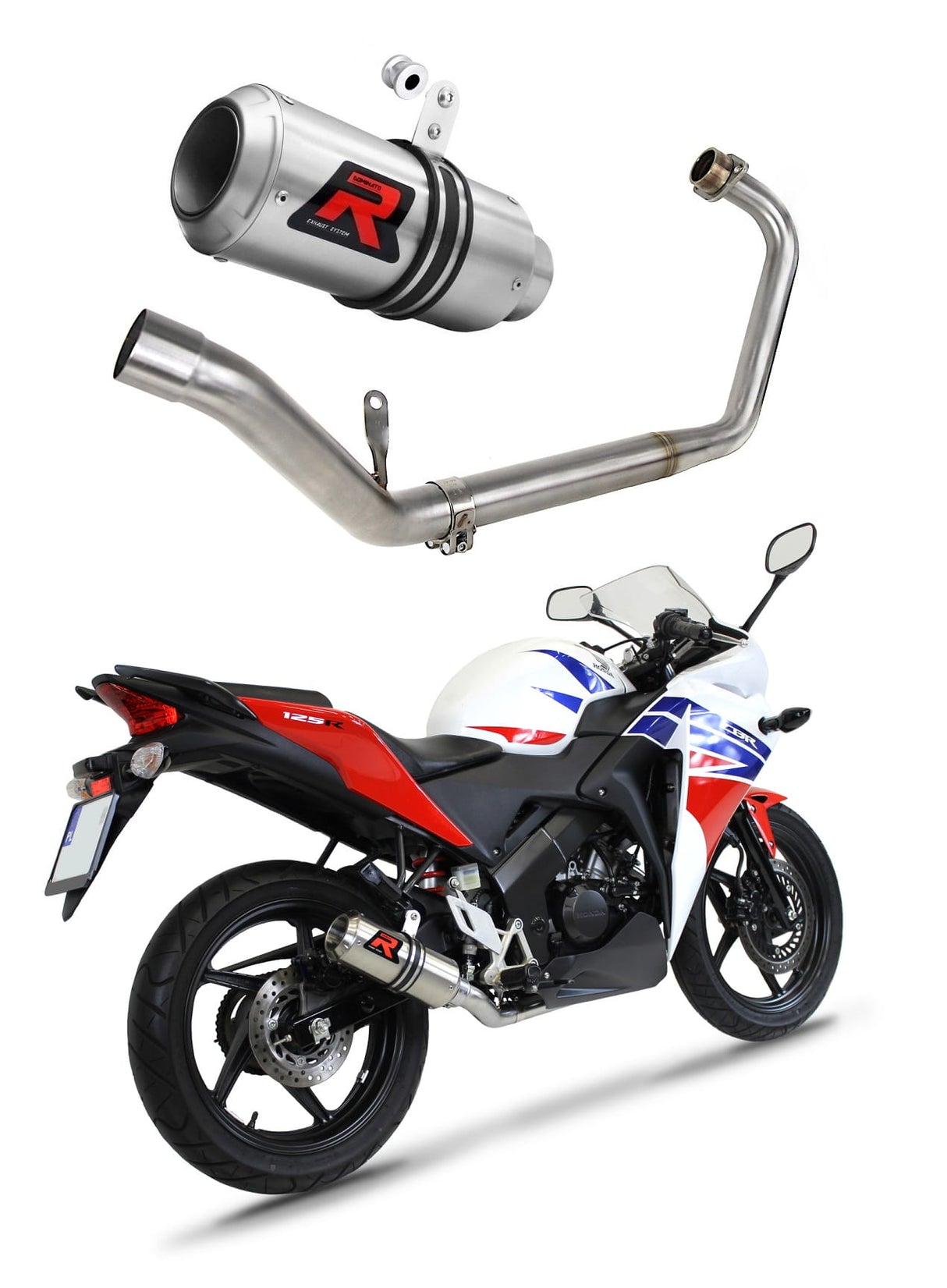 Honda CBR 150 R 2011 - 2016 Full Exhaust System Collector Silencer GP + dB killer medium 20 m.