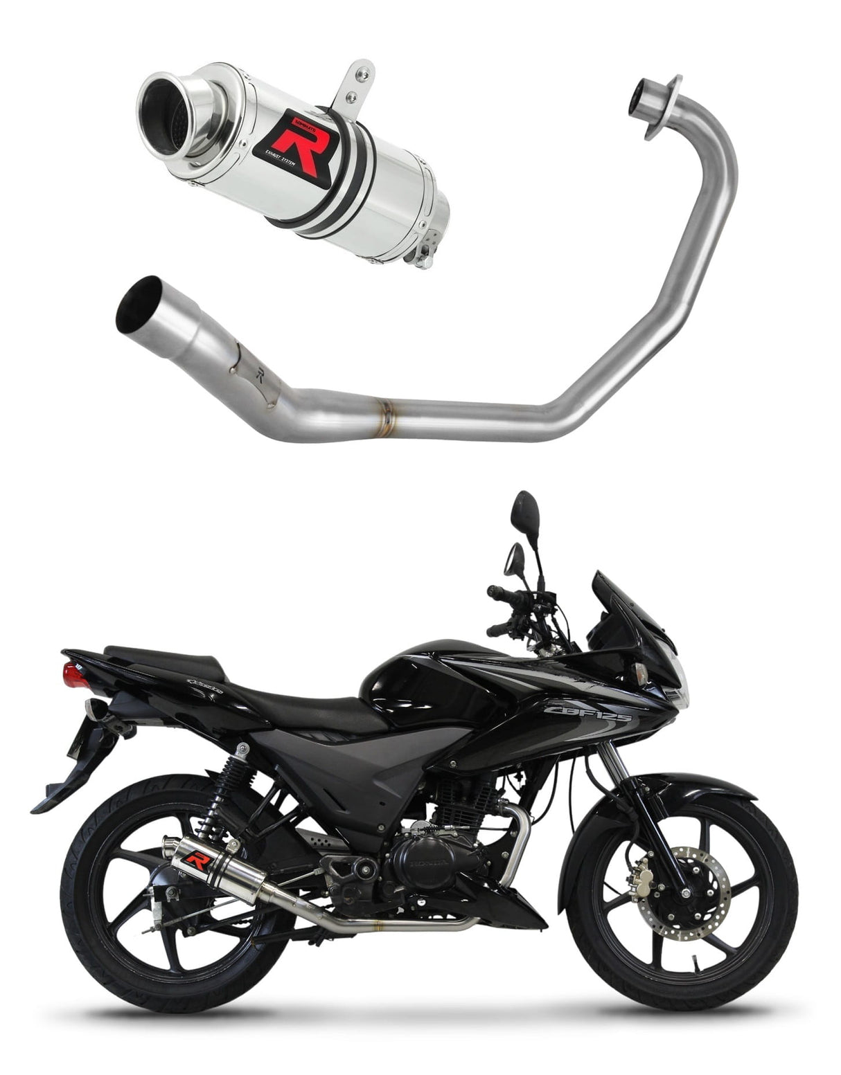 Honda CBF 125 2009 - 2014 Full Exhaust System Collector Silencer GP1 + dB killer medium 20 m.