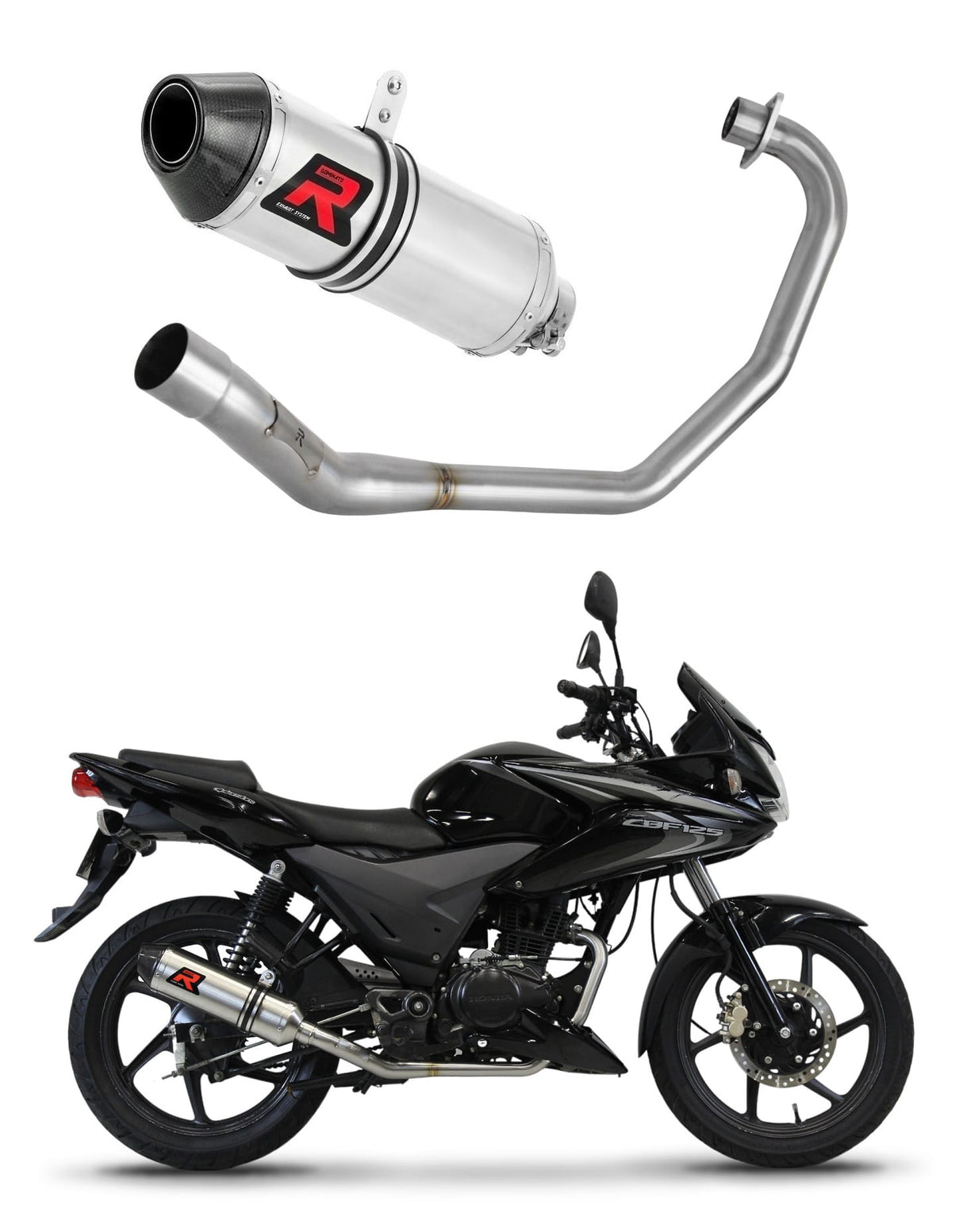 Honda CBF 125 2009 - 2014 Full Exhaust System Collector Silencer HP3 + dB killer medium 20 m.