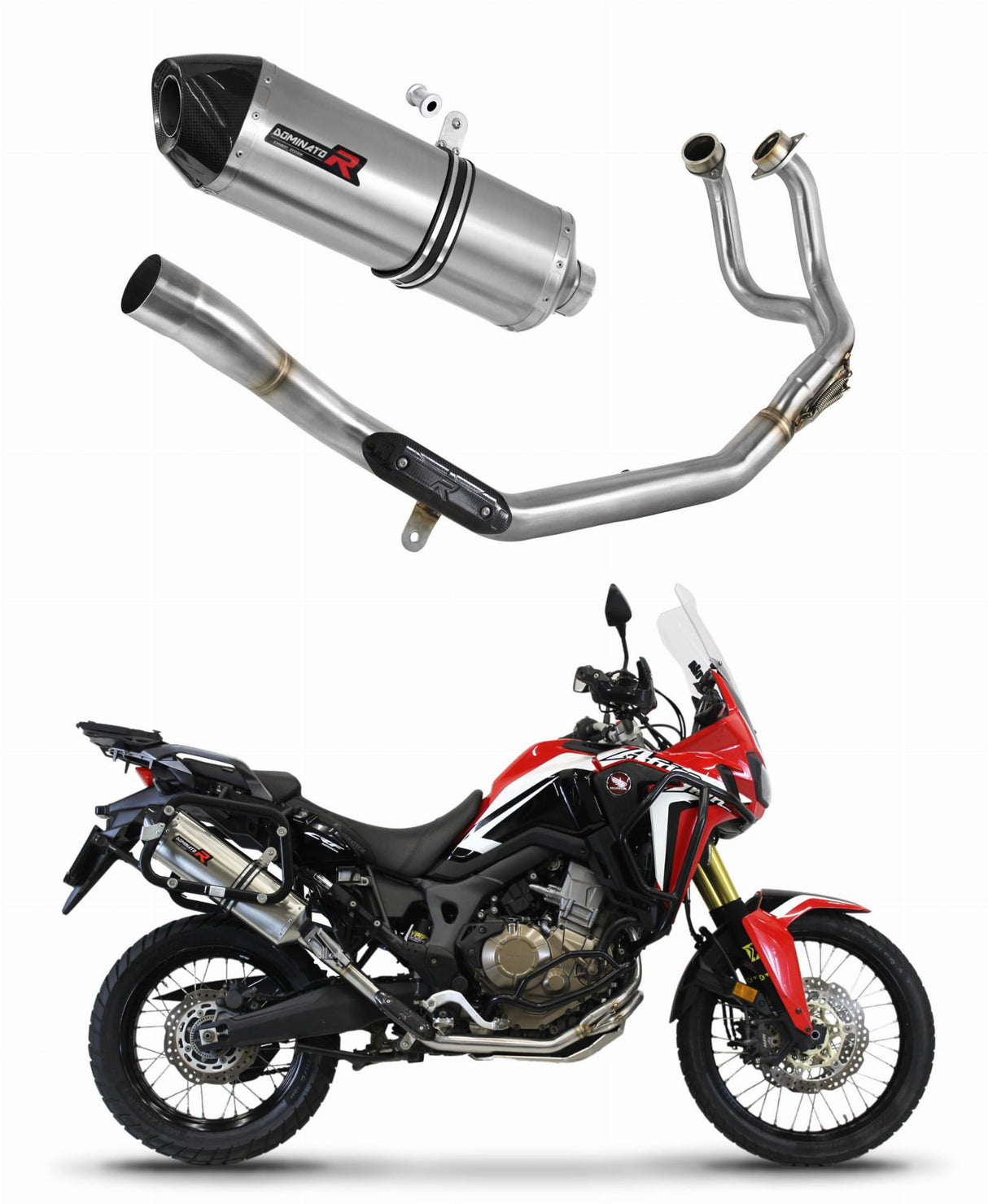 Honda CRF 1000L Africa Twin 2016 - 2019 Full Exhaust System Collector Silencer HP7 + dB killer medium 20 m.