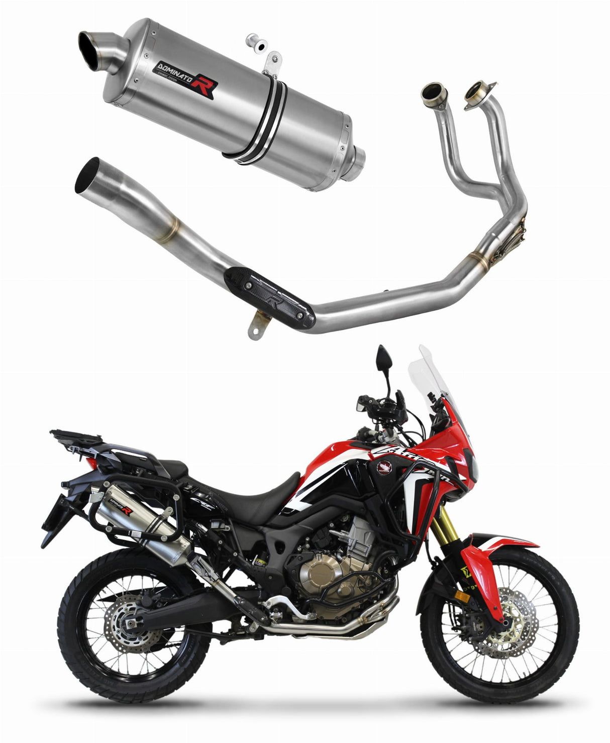 Honda CRF 1000L Africa Twin 2016 - 2019 Full Exhaust System Collector Silencer P7 + dB killer medium 20 m.