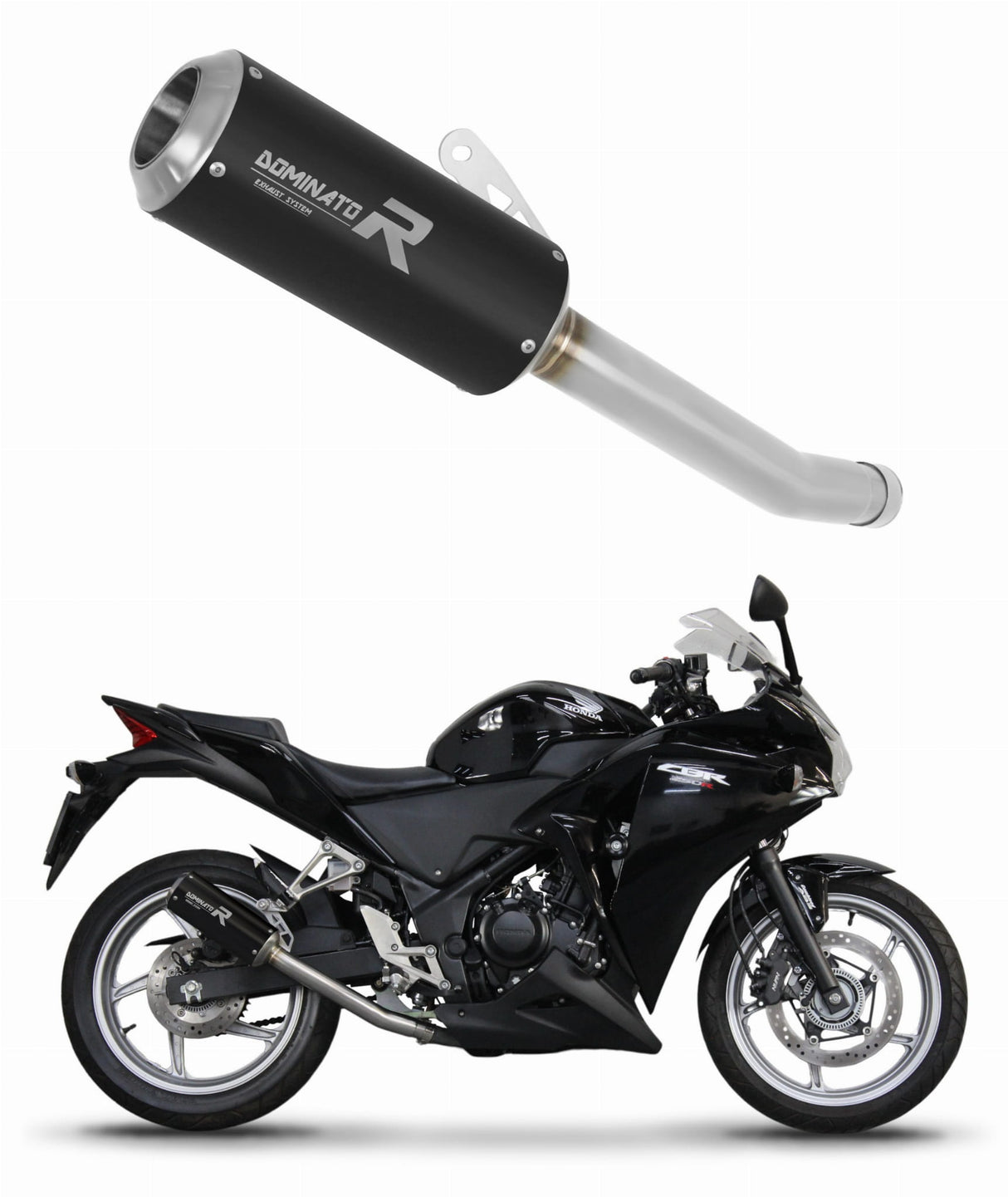 Honda CBR 250 R 2011 - 2013 Exhaust Silencer Muffler GP BLACK + dB killer medium 20 m.