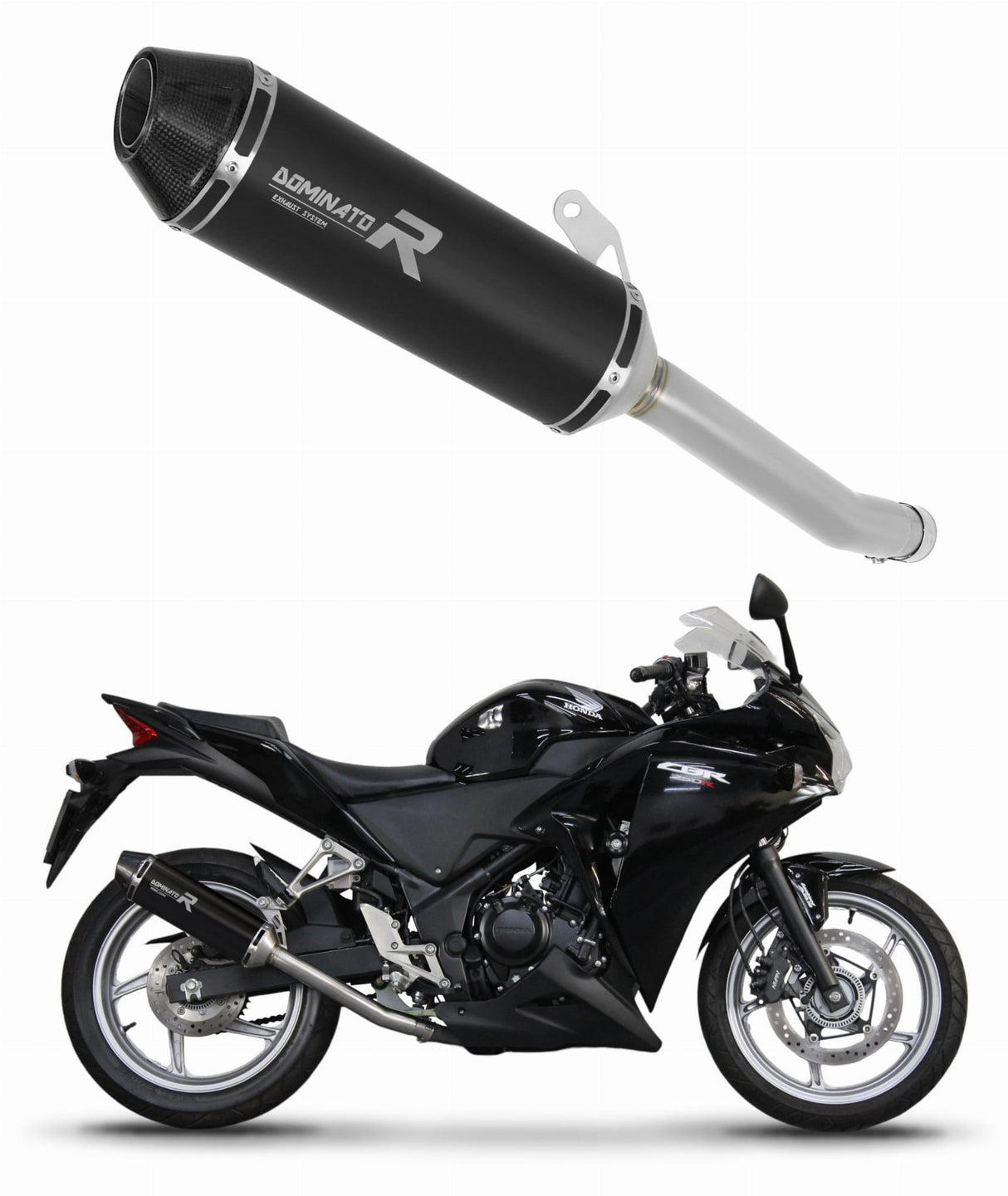 Honda CBR 250 R 2011 - 2013 Exhaust Silencer Muffler HP3 BLACK + dB killer medium 20 m.