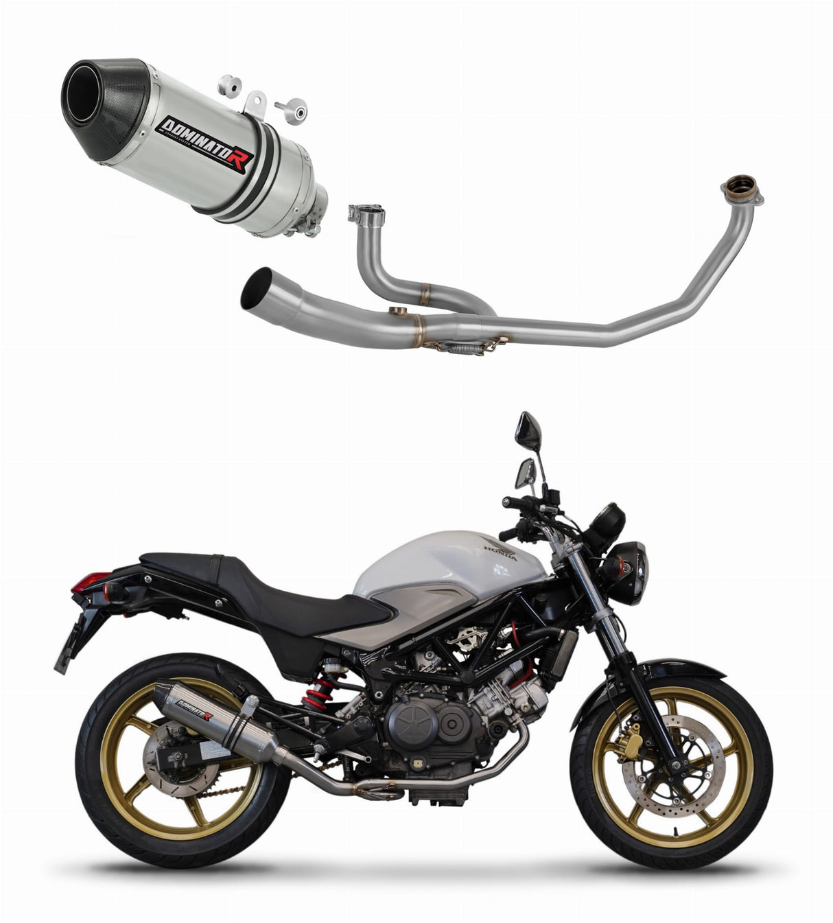 Honda VTR 250 2009 - 2015 Full Exhaust System Collector Silencer HP3 + dB killer 20 m.
