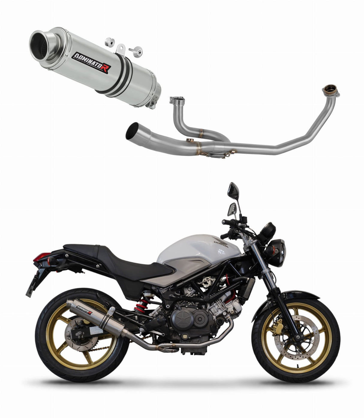 Honda VTR 250 2009 - 2015 Full Exhaust System Collector Silencer GP1 + dB killer 20 m.