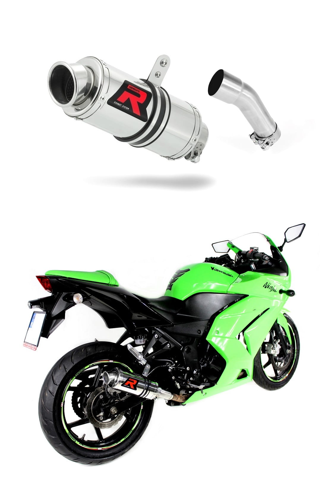 Kawasaki ZX250R 2008 - 2012 Exhaust Silencer Muffler GP1 + dB killer medium 20 m.