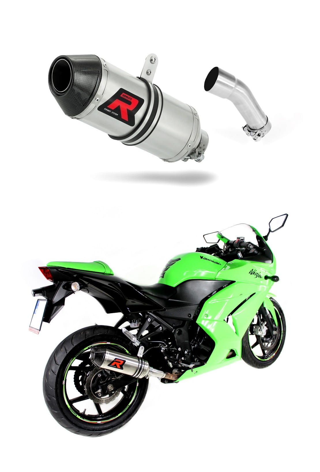 Kawasaki ZX250R 2008 - 2012 Exhaust Silencer Muffler HP3 + dB killer medium 20 m.